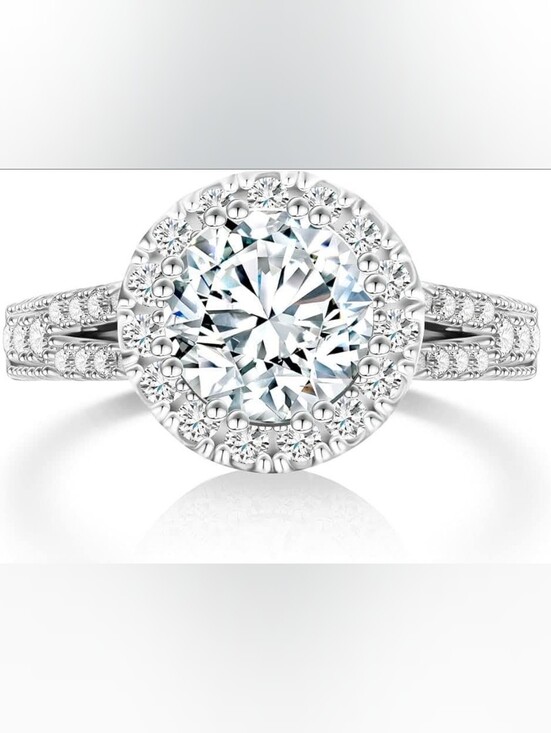 Stampd Jewelry - Genuine Moissanite 3 Carat Ring 18K White Gold Vermeil Size 8!